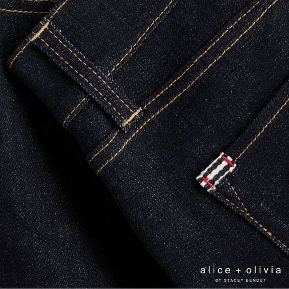 Alice + Olivia **NWT** SB High Rise Bell Flare Leg Jean in Dark Rinse Blue Denim - Picture 14 of 16